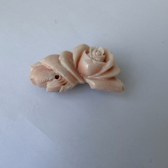 訳あり特価品⭐️珊瑚彫り帯留『ピンクの薔薇』R41028H2 6枚目の画像
