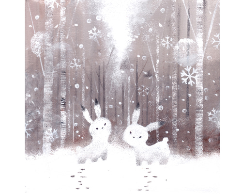 雲の油絵【兎雲】1点物の原画/作者サイン入り/ウサギの絵/円型キャンバス abcc86f5a1ab019388e598b4a907c9