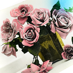未使用的古董明信片 3 張照片/花卉插圖（玫瑰）| 法國 第4張的照片