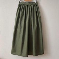 【サイズオーダー】カーキグリーンのギャザースカート 2枚目の画像