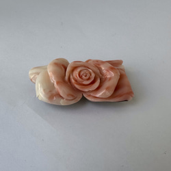 訳あり特価品⭐️珊瑚彫り帯留『薔薇』R41028Y1 6枚目の画像