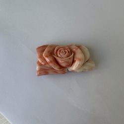 訳あり特価品⭐️珊瑚彫り帯留『薔薇』R41028Y1 4枚目の画像