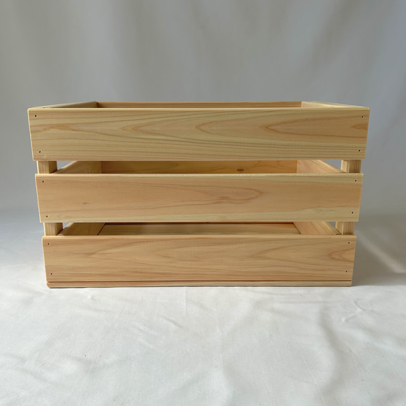 【送料無料】2個セット　国産ひのき　ウッドボックス〈大〉 6枚目の画像