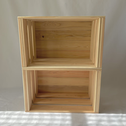 【送料無料】2個セット　国産ひのき　ウッドボックス〈大〉 2枚目の画像