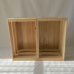 【送料無料】2個セット　国産ひのき　ウッドボックス〈大〉 4枚目の画像