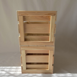 【送料無料】2個セット　国産ひのき　ウッドボックス〈大〉 3枚目の画像