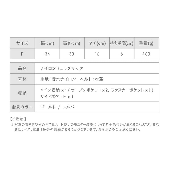 三角シルエットのナイロンリュック　☆カラー：ブラック × シルバー(bp-03) 7枚目の画像