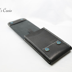 ヌメ革　ベルト通し型スマホケース縦型（ブラック色）【送料無料】 7枚目の画像