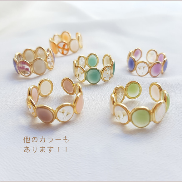 hana ring イヤカフにもなる2wayリング　イヤーカフ　ライムグリーン 10枚目の画像