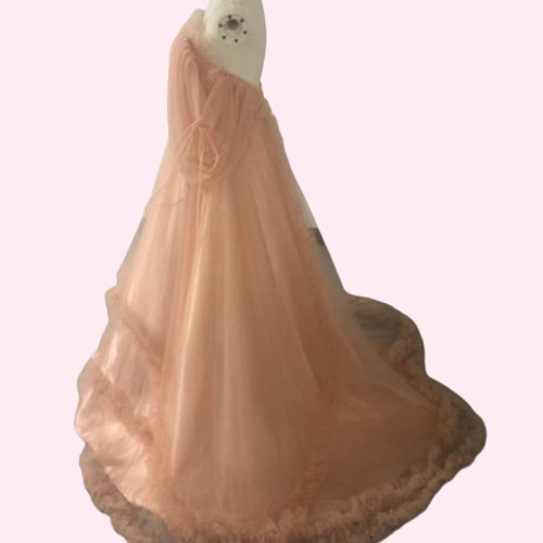 パーティードレス 姫袖 ベアトップ 薄桃色 花嫁 拳式 二次会 ソフト  