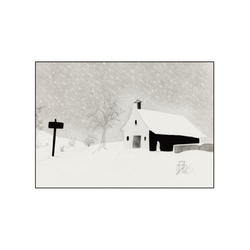 アートポスター、モノトーン、冬の風景画、雪景色、シンプル、北欧、モダン、さまざまなインテリアスタイルに【M-0266】 12枚目の画像