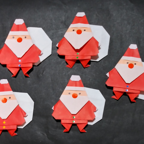 折り紙】サンタクロースの折り方／[Origami] How to fold Santa