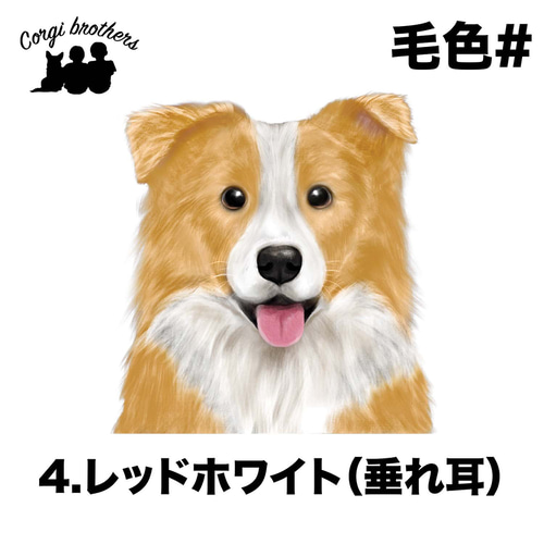ボーダーコリー 水彩画風 毛色4色 】 タオルハンカチ ピンク