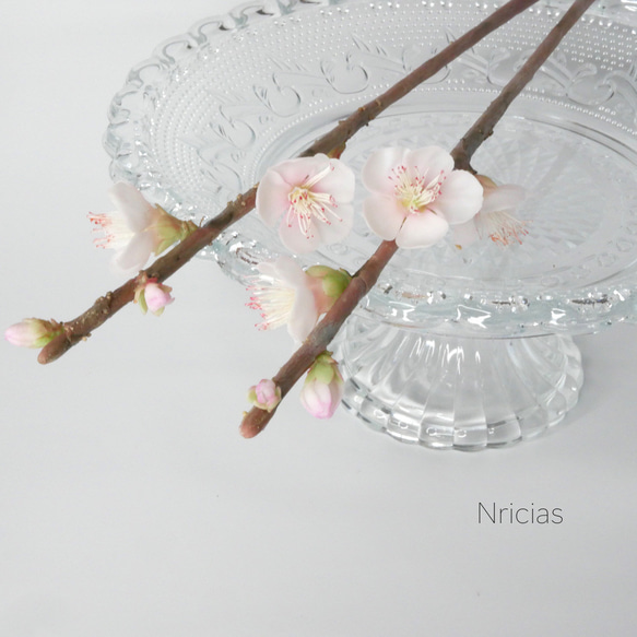 枯れない 桃の花 ももの花 ✿クレイフラワーNO.M4−1 アートフラワー