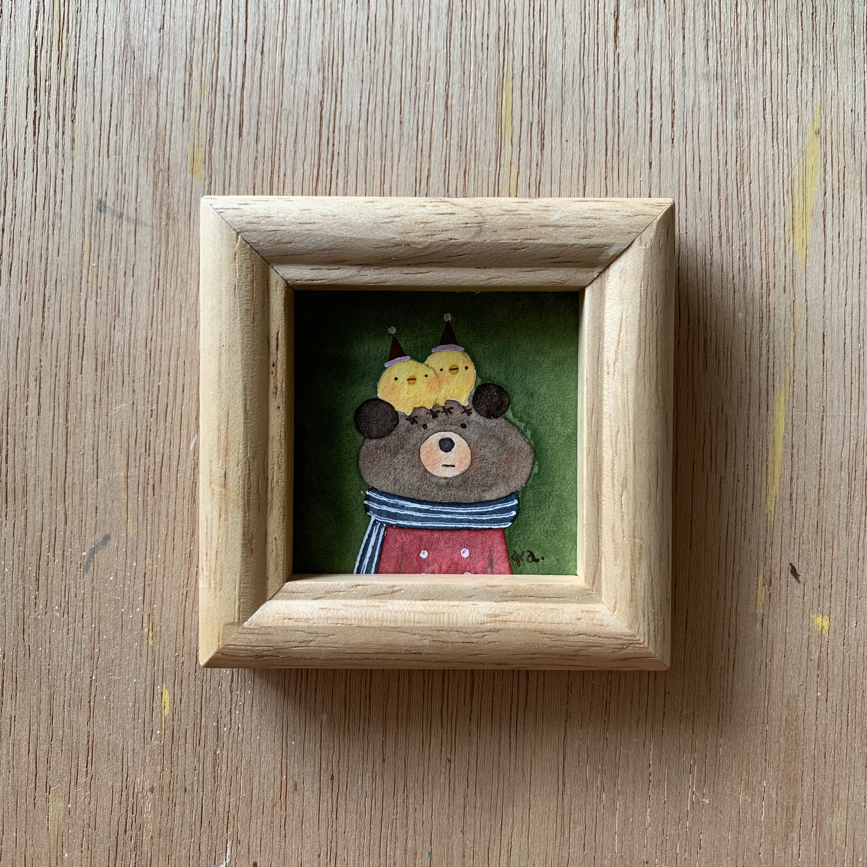 「 ここはね 」ミニ額　原画