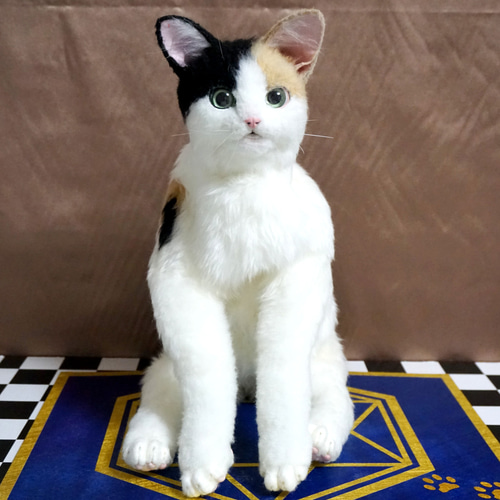 DD】自在に可動できるリアルな実物大三毛猫人形【自在猫】 ぬいぐるみ