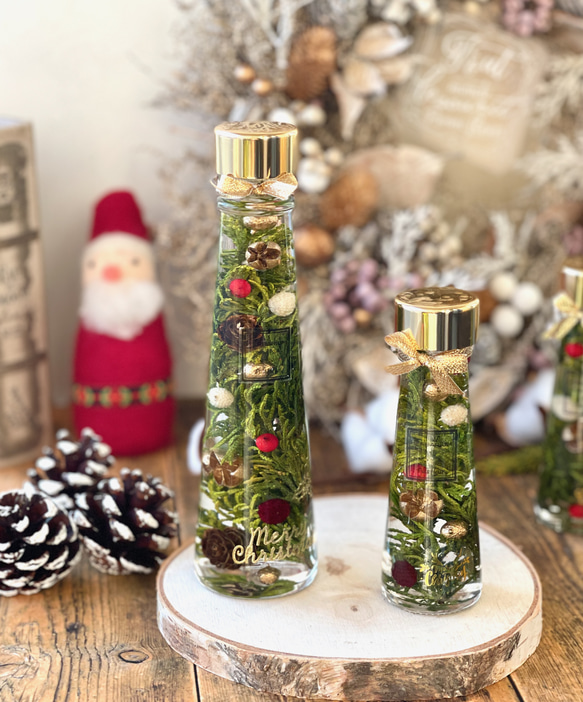 クリスマスツリーのハーバリウム/2本セット ハーバリウム・植物標本  