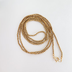 hematite longnecklace / 2ｍｍオールノットgold 90cm 4枚目の画像