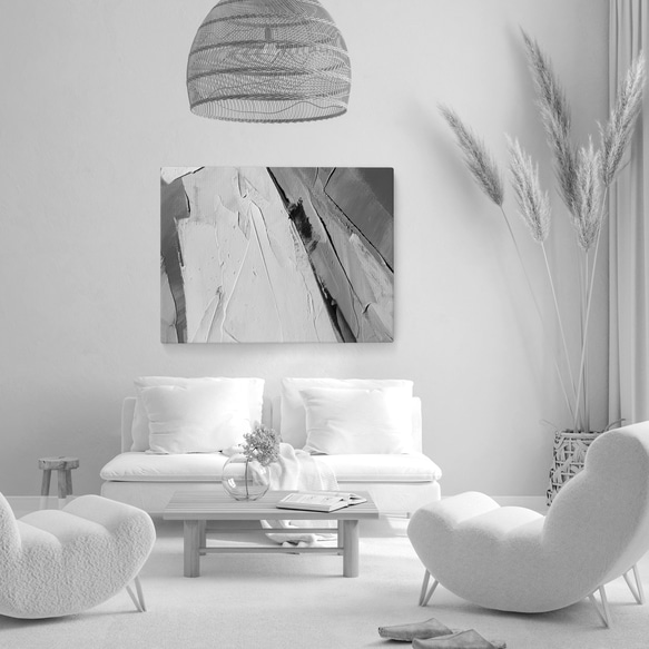北欧アートパネル_ モノトーンペイント キャンバスインテリア アート