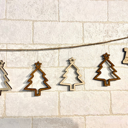 クリスマス　木製　ガーランド　マーブル 3枚目の画像
