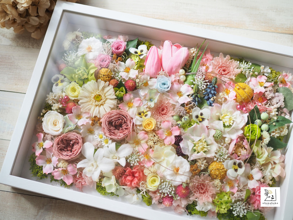 《special day gift》happy colorful preservrd flowers art frame 第1張的照片