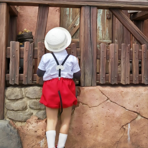 赤 しっぽ付きかぼちゃパンツ .+*:゜+。.☆ 子供服 mkmi*.+ﾟ 通販