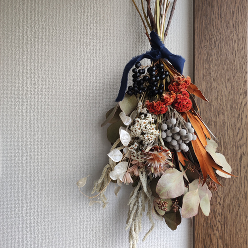 ケイトウのナチュラルスワッグ ドライフラワー 花束 ブーケ 記念日