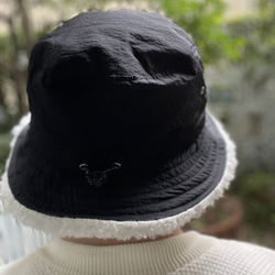 fear&desire WP shrink nylon×boa fleece bucket hat F 4枚目の画像