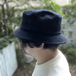 fear&desire wool bucket hat w/embroidery F black 4枚目の画像