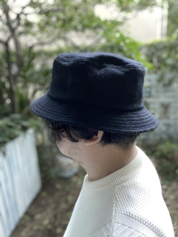 fear&desire wool bucket hat w/embroidery F black 4枚目の画像