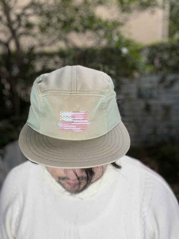 fear&desire t/c chambray  5panel cap w/embroidery F 1枚目の画像