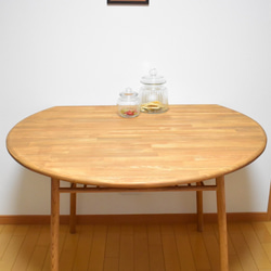 ハンドメイド　木製カフェテーブル カフェテーブル 半月 ダイニングテーブル オシャレテーブル テーブル
