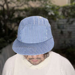 fear&desire stripe denim 5panel cap F 1枚目の画像