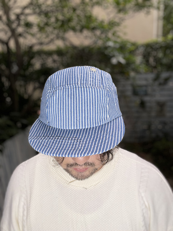 fear&desire stripe denim 5panel cap F 1枚目の画像