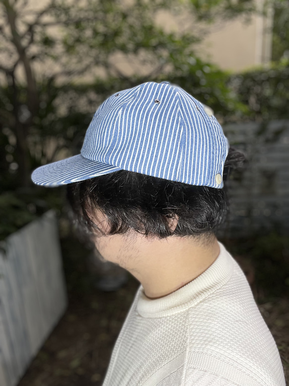 fear&desire stripe denim cap F 4枚目の画像