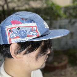 fear&desire denim 5panel cap w/embroidery F 2枚目の画像