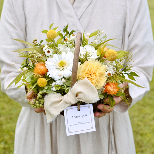 グリーン＊ホワイト＊イエローの爽やかアーティフィシャルフラワー