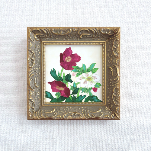 Creema限定 日本画/原画《クリスマスローズ》 絵画 Blancheur art 通販