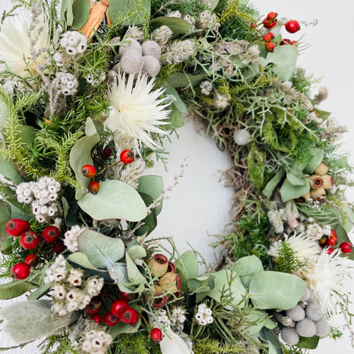 Creema限定☆クリスマスリース☆27㎝ ドライフラワー リース Florist  