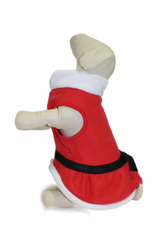 犬服 ペット服  冬 フリース クリスマス サンタ スカート イタグレ コーギーフレブル ダックス 中型犬 小型犬 冬服 6枚目の画像