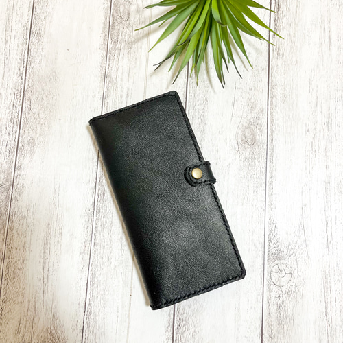 FARO ファーロ 手帳型 牛革レザー スマホケース  iPhone15 黒色 FARO ファーロ iPhoneケース 手帳型 スマホケース Calma Wallet