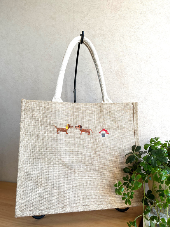 クロスステッチ 完成品 トートバッグ サモイロフ オーダー51 クロスステッチ 完成品 トートバッグ サモイロフ オーダー51