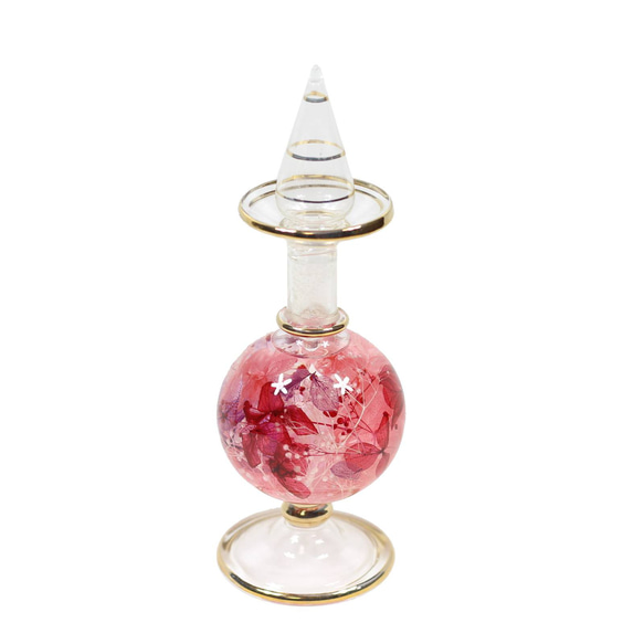 「ハーバリウム　Ｍサイズ　ピンク」　　完成品　ガラス 瓶 ボトル 花材 プリザーブドフラワー 花 ギフト プレゼント 2枚目の画像