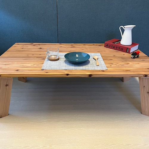 送料無料】 ローテーブル 長方形 120cm 70cm スギ ナチュラル 木製脚