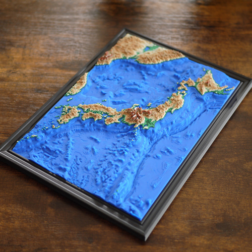 立体日本地図 立体日本地図ー黒枠B5サイズ 雑貨・その他 sgeez 通販 14883230