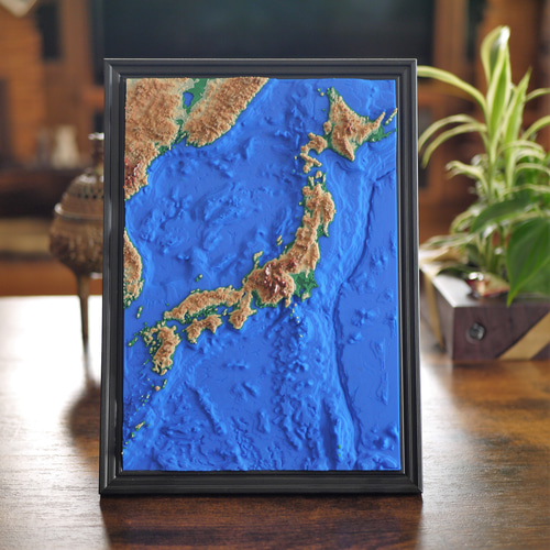 立体日本地図 未使用品 立体日本地図ー黒枠B5サイズ 雑貨・その他 sgeez 通販 14883230