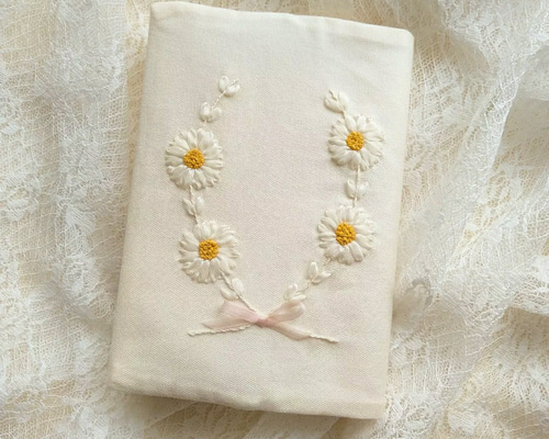 poritorie マーガレット刺繍 リネンカバー かご バスケット b6d3c07b113dc485e06b4e0e4291ff