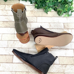 【履いたそばから足に馴染む】着脱簡単♪袋縫いダブルファスナーショートブーツ1011 8枚目の画像