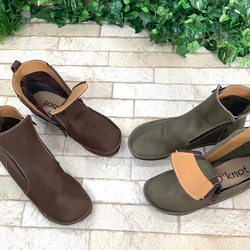 【履いたそばから足に馴染む】着脱簡単♪袋縫いダブルファスナーショートブーツ1011 4枚目の画像