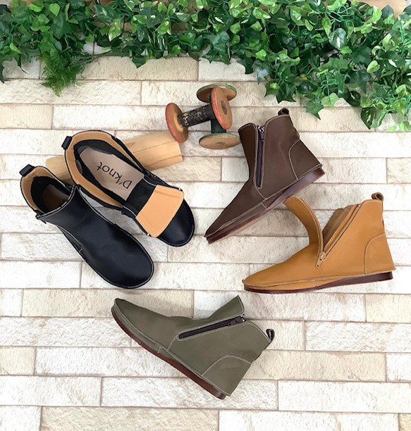 【履いたそばから足に馴染む】着脱簡単♪袋縫いダブルファスナーショートブーツ1011 7枚目の画像